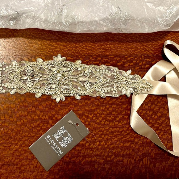 Crystal and satin bridal belt from Blossom main image 4